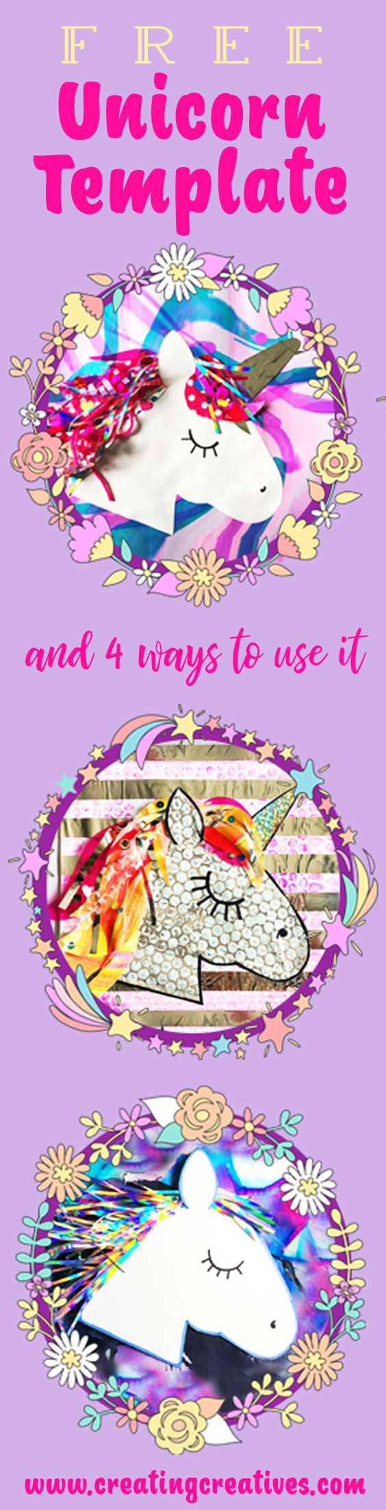 Magical Unicorn Printable And 4 Ways To Use It - Creating Creatives - Free Printable Unicorn Template