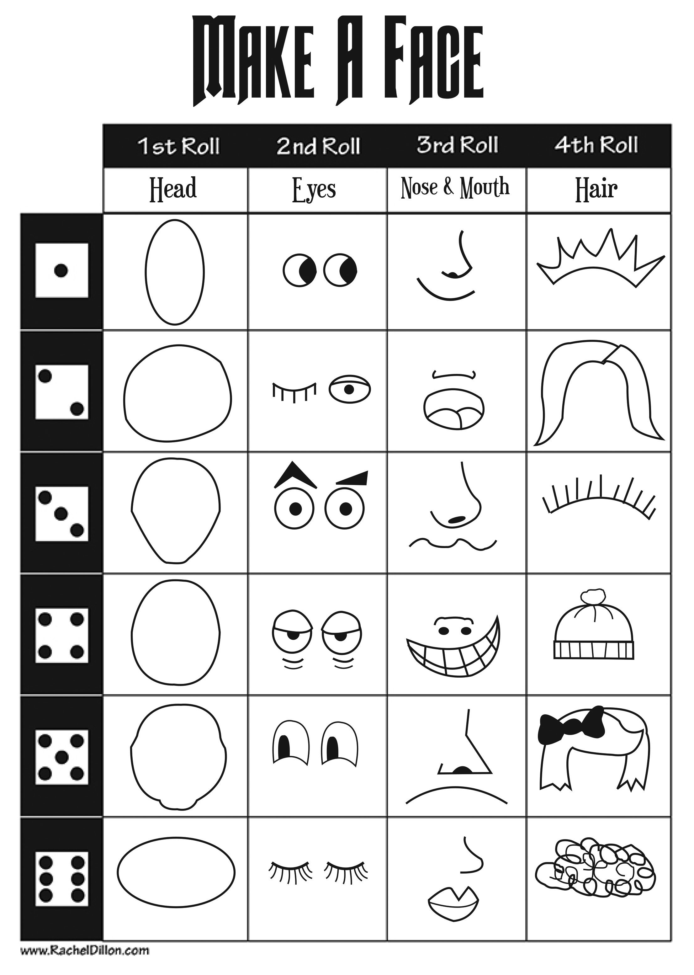 Roll A Monster Free Printable Free Printable