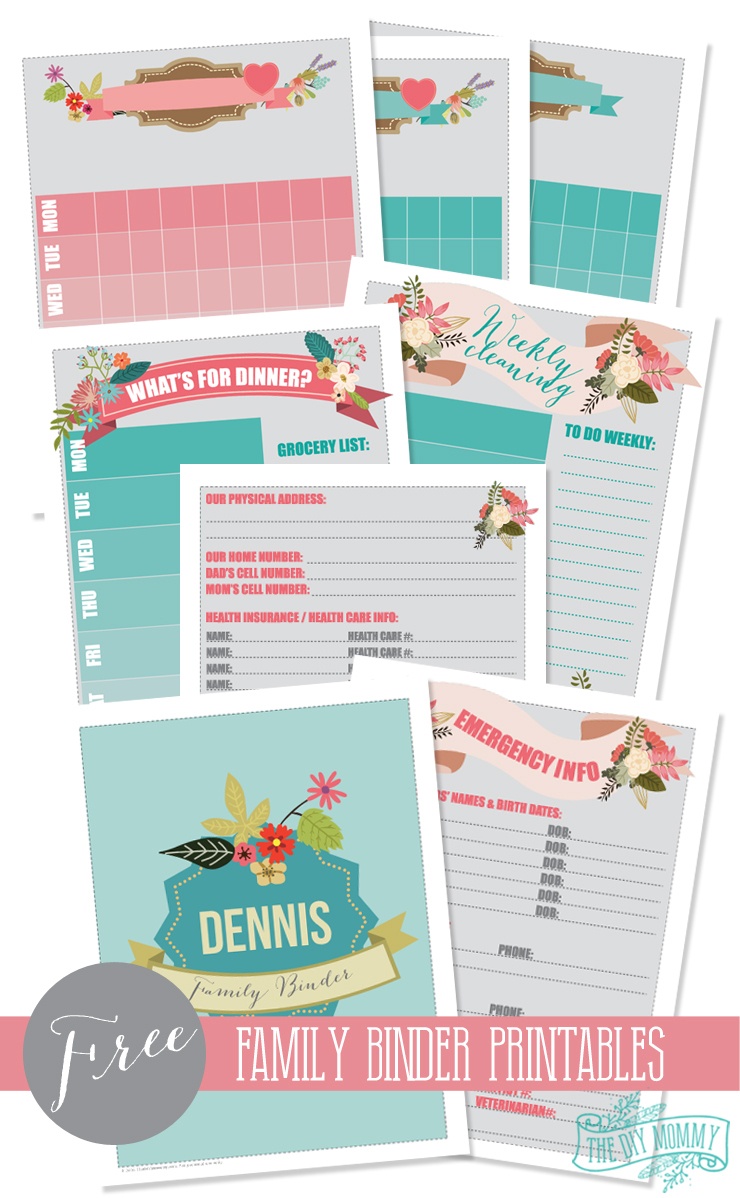 Make A Household Organization Binder (With Free Floral Family Binder - Free Home Management Binder Printables 2017