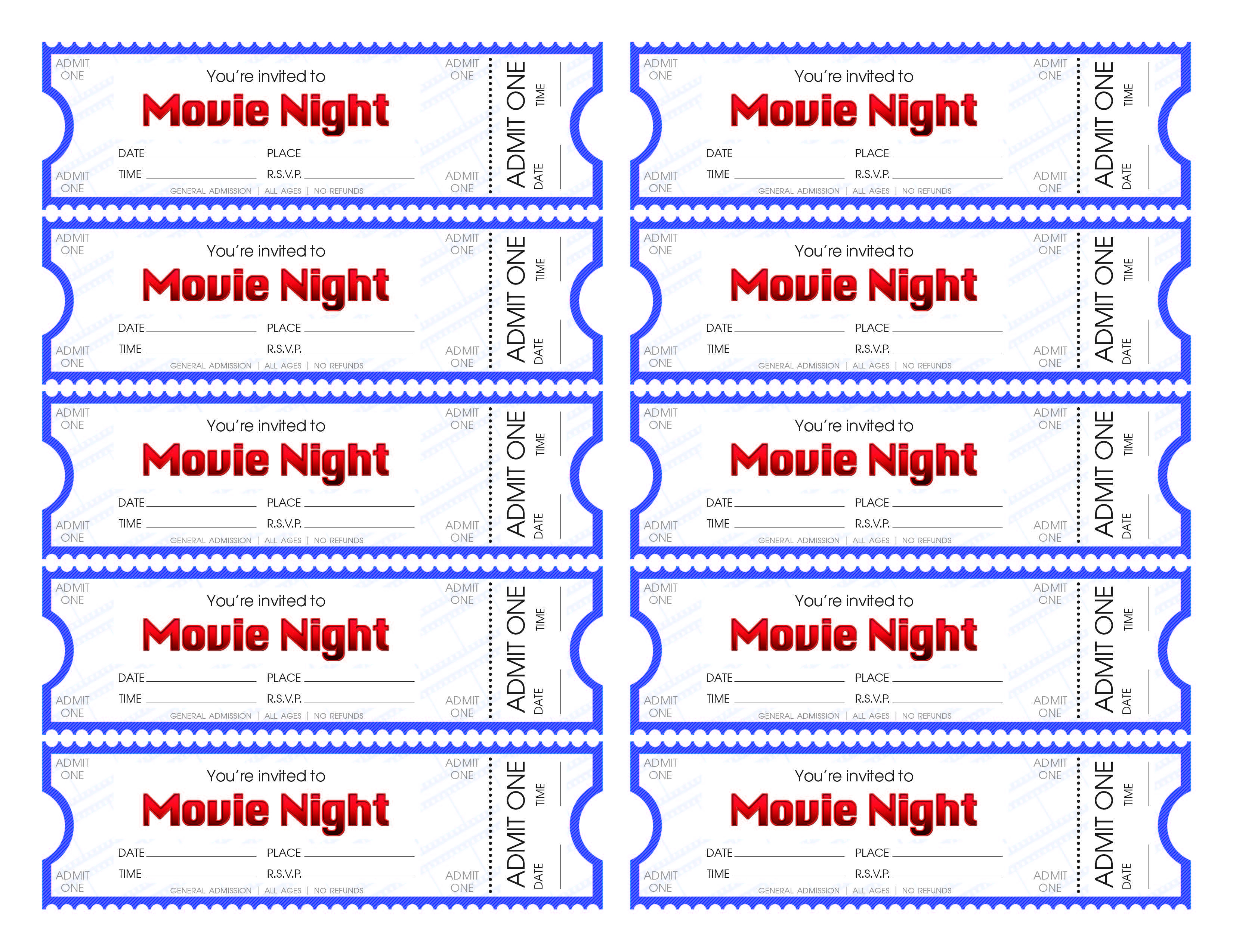 Make Your Own Movie Night Tickets – Sheknows - Free Printable Movie Tickets