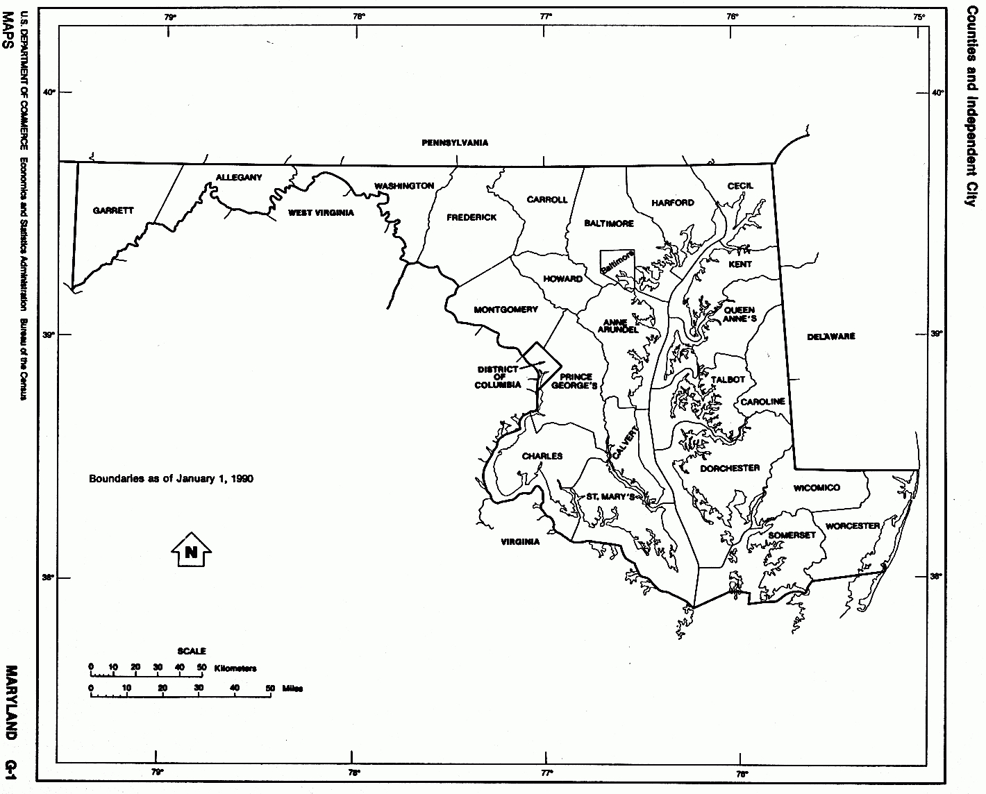 Maryland Free Map - Free Printable Map Of Maryland
