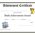 Math Achievement Award Printable Certificate Pdf | Math Activites   Free Printable Piano Recital Certificates