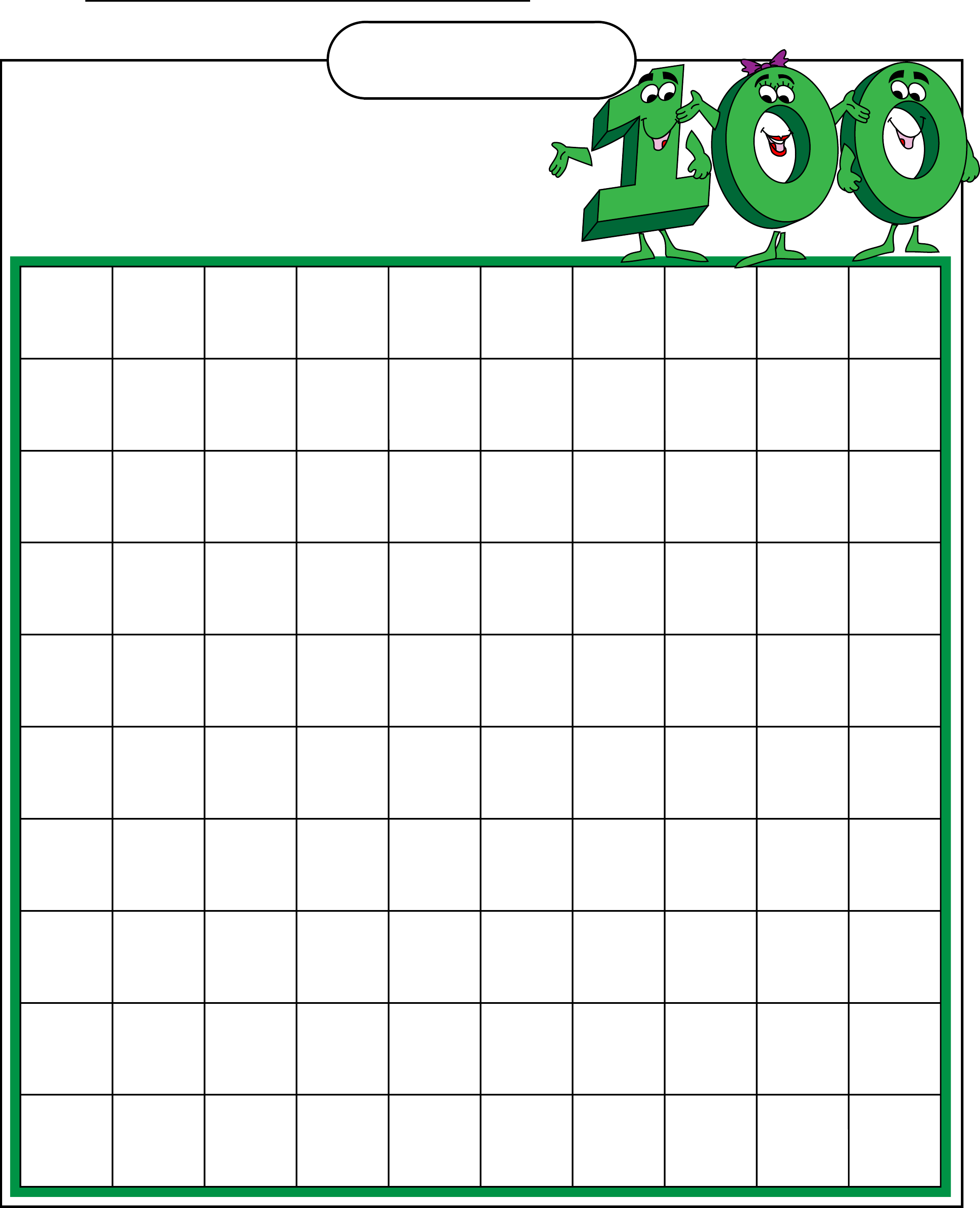 Hundreds Grid Printable