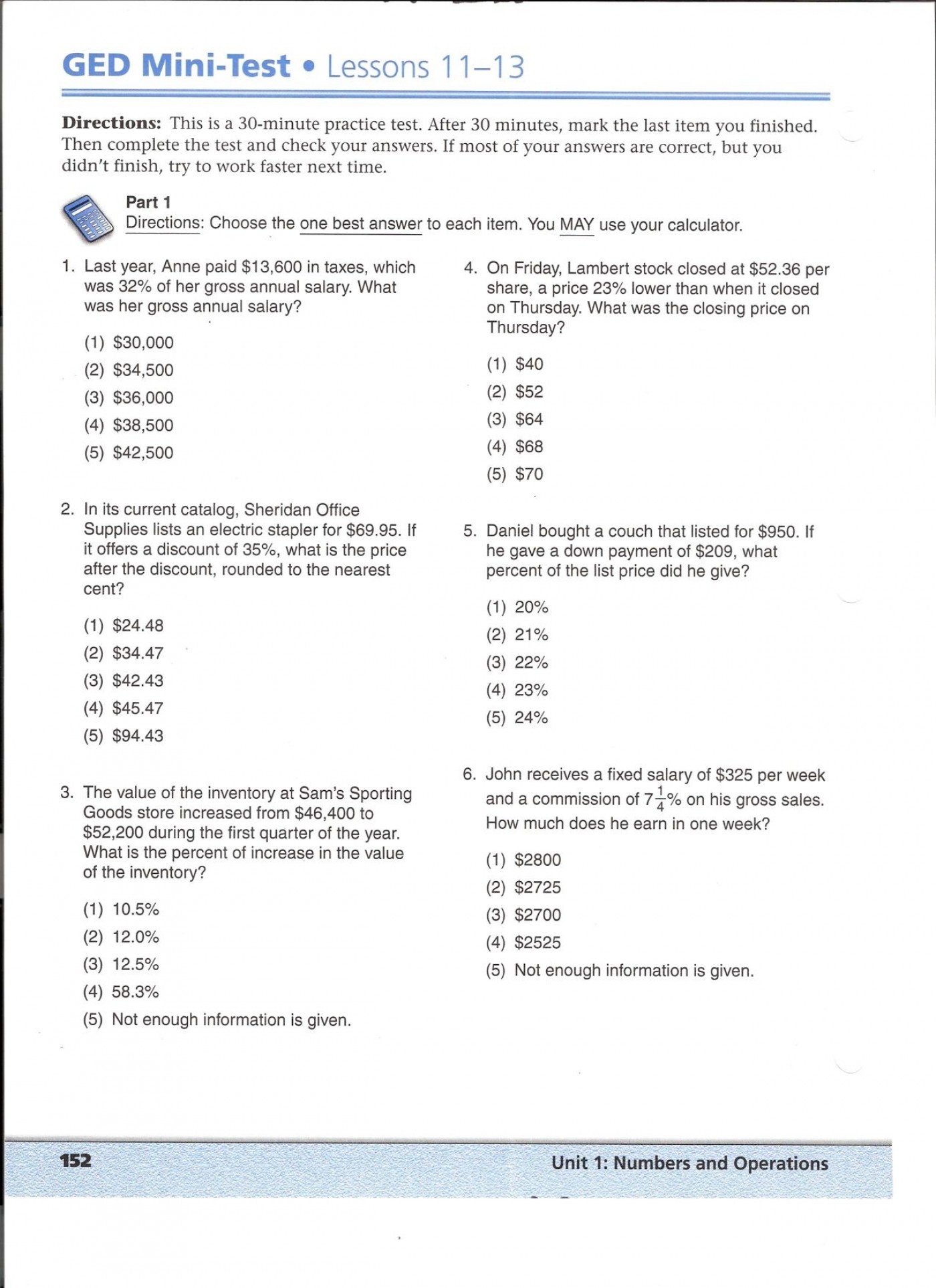 Ged Math Printable Worksheets