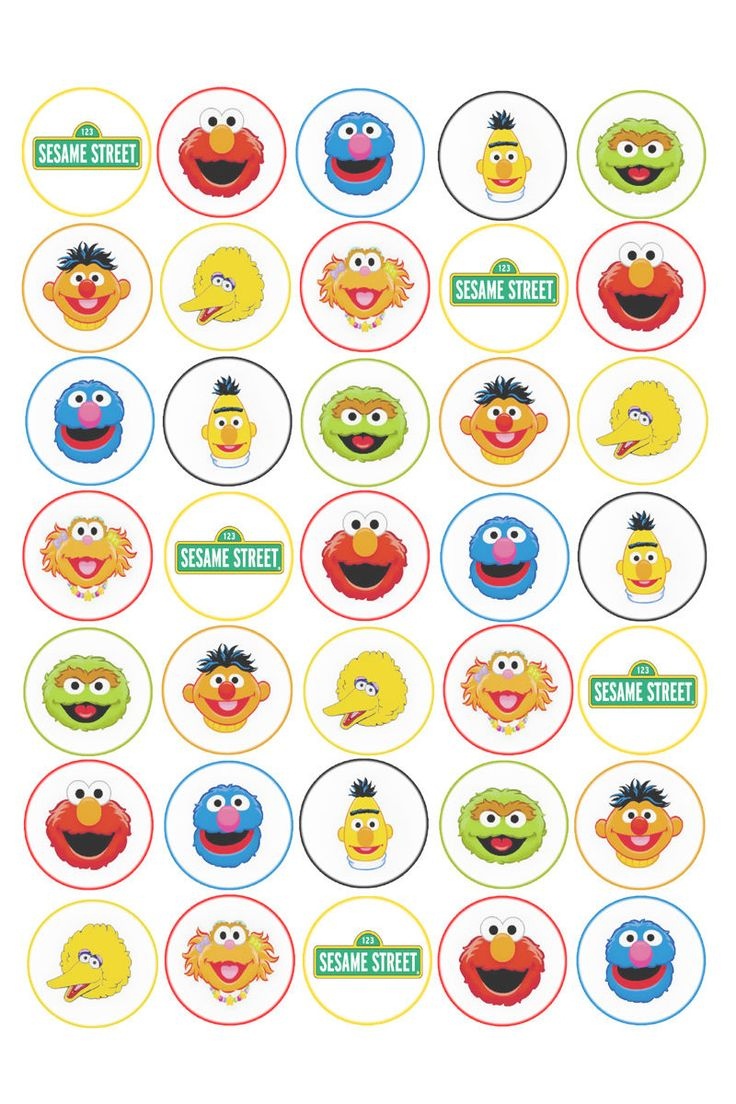 Maya Hoo (Mayahoo) On Pinterest - Free Printable Sesame Street Cupcake Toppers