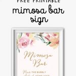 Mimosa Bar Free Watercolor Flowers Printable | Bridal Shower Games   Free Mimosa Bar Printable