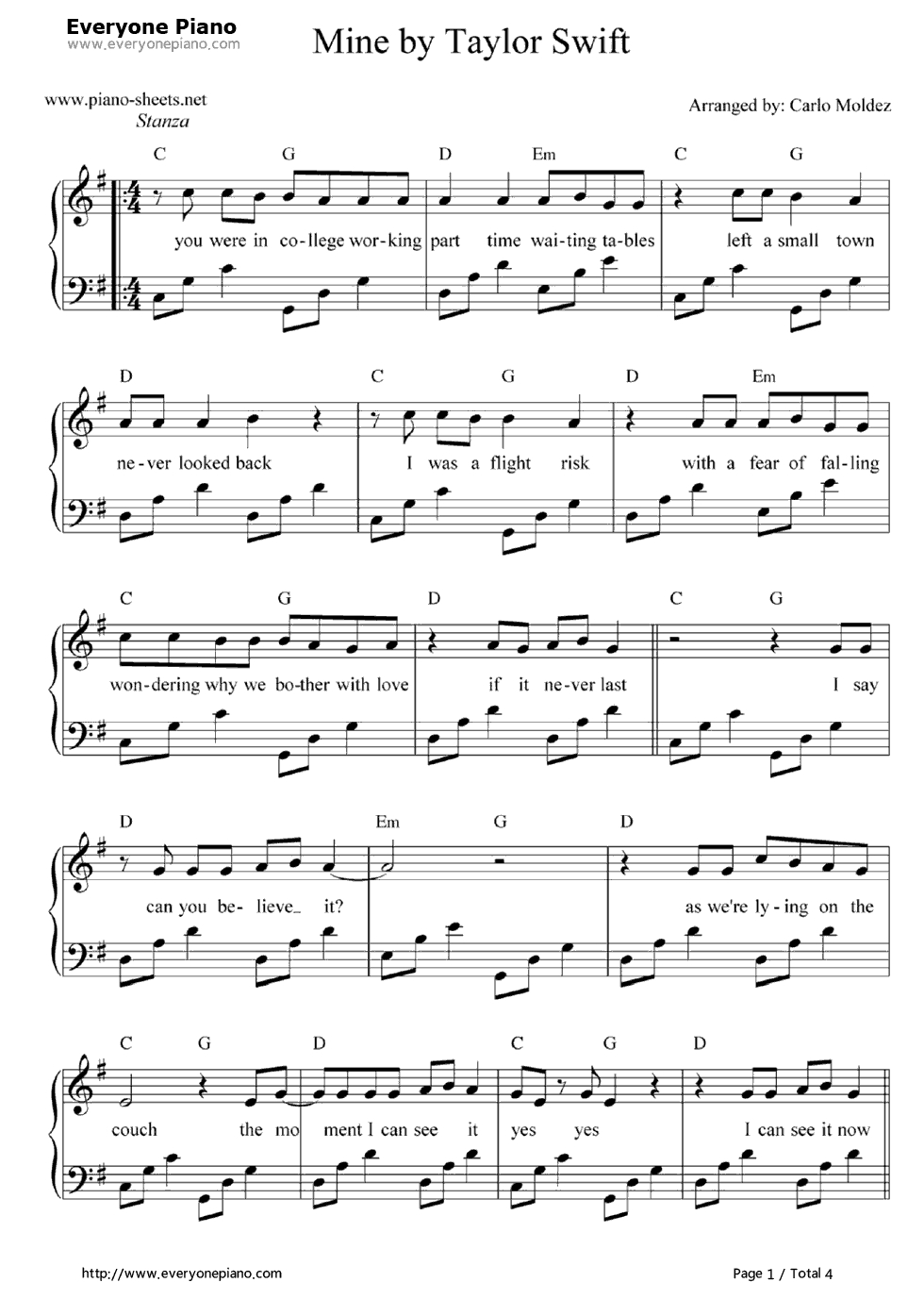 Mine-Taylor Swift Stave Preview 1 | Music In 2019 | Music, Piano - Taylor Swift Mine Piano Sheet Music Free Printable