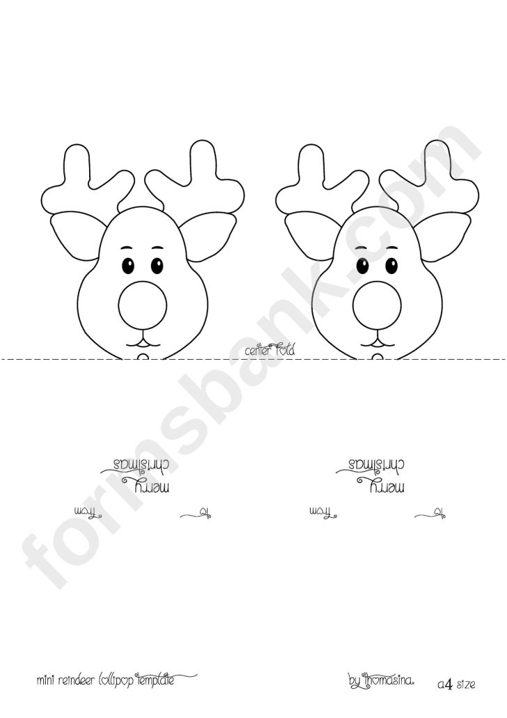 Free Printable Reindeer Lollipop Template