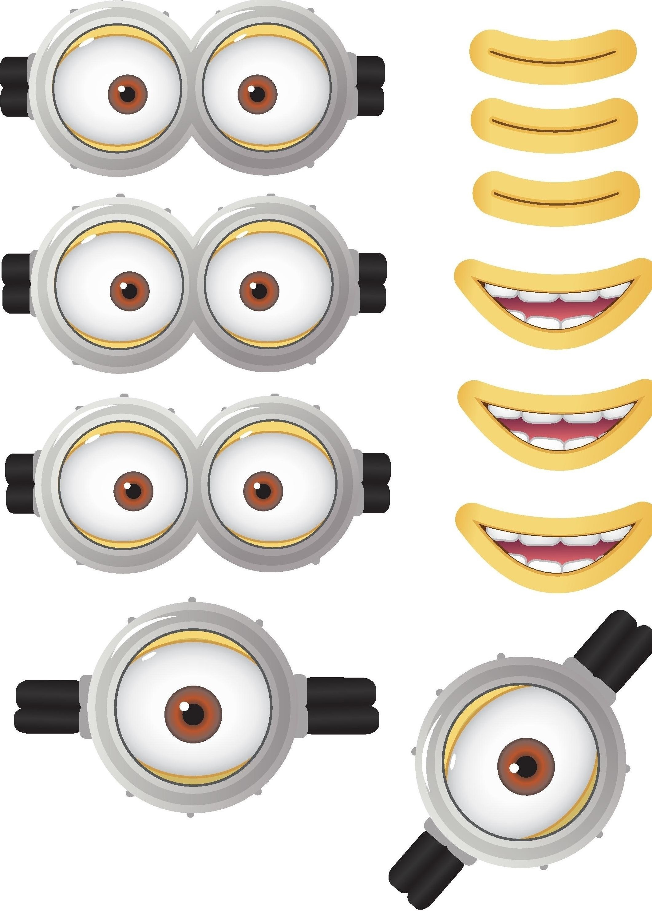 Minion Goggles Mouths Free Printable Despicable Me 2 Picture | Party - Free Minion Printables