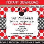Minnie Mouse Birthday Party Invitations Template | Red   Free Printable Minnie Mouse Party Invitations