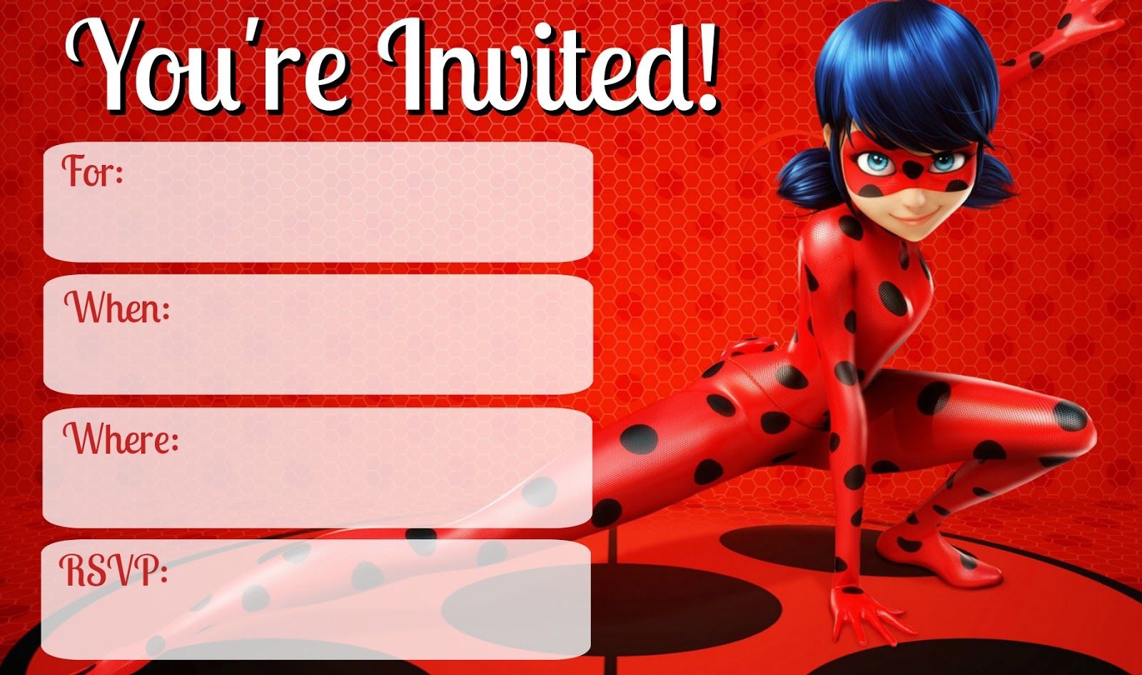 Miraculous Party Invitations | Miraculous Ladybug &amp;amp; Cat Noir - Ladybug Themed Birthday Party With Free Printables