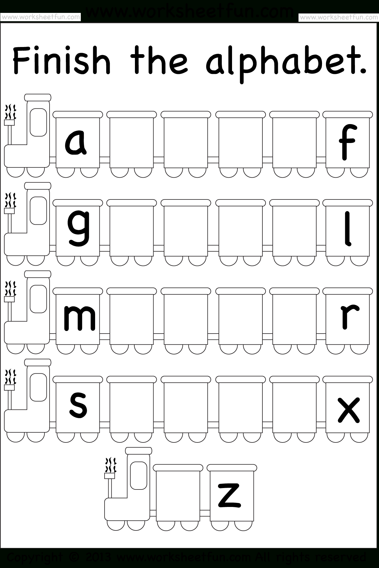 Missing Lowercase Letters – Missing Small Letters – Worksheet / Free - Free Printable Lower Case Letters