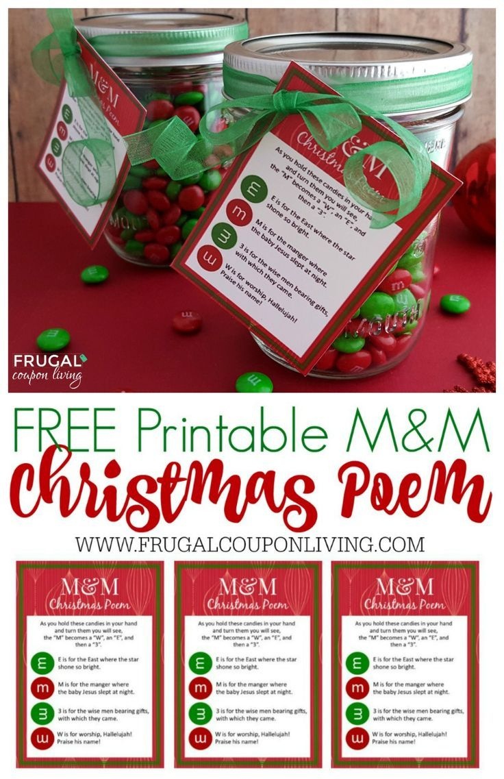 M&amp;amp;m Christmas Poem | ** ~ Holiday Delights! ~ ** | Edible Christmas - Free Printable Christian Christmas Gift Tags