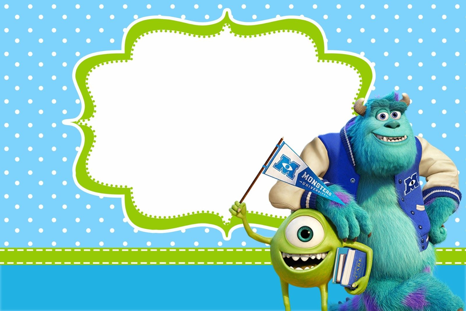 Monster University: Free Printable Party Invitations. | Monsters Inc - Free Printable Monsters Inc Birthday Invitations
