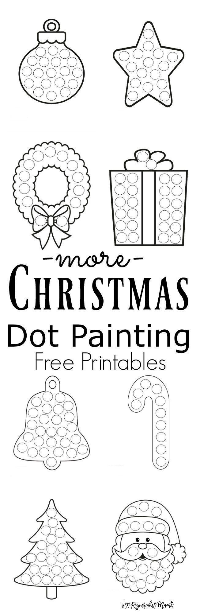 More Christmas Dot Painting {Free Printables} | Christmas - Free Printable Christmas Activities