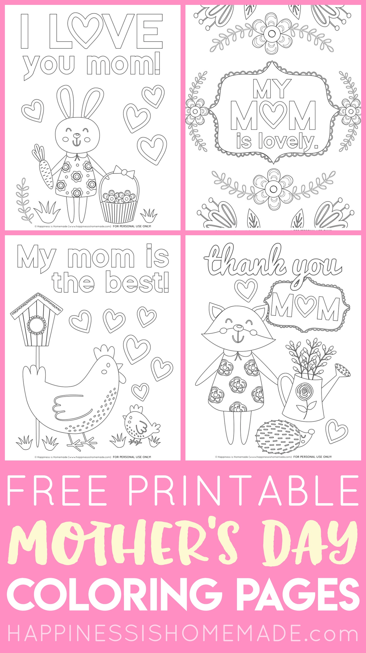Mother&amp;#039;s Day Coloring Pages - Free Printables - Happiness Is Homemade - Free Mother&amp;amp;#039;s Day Printables