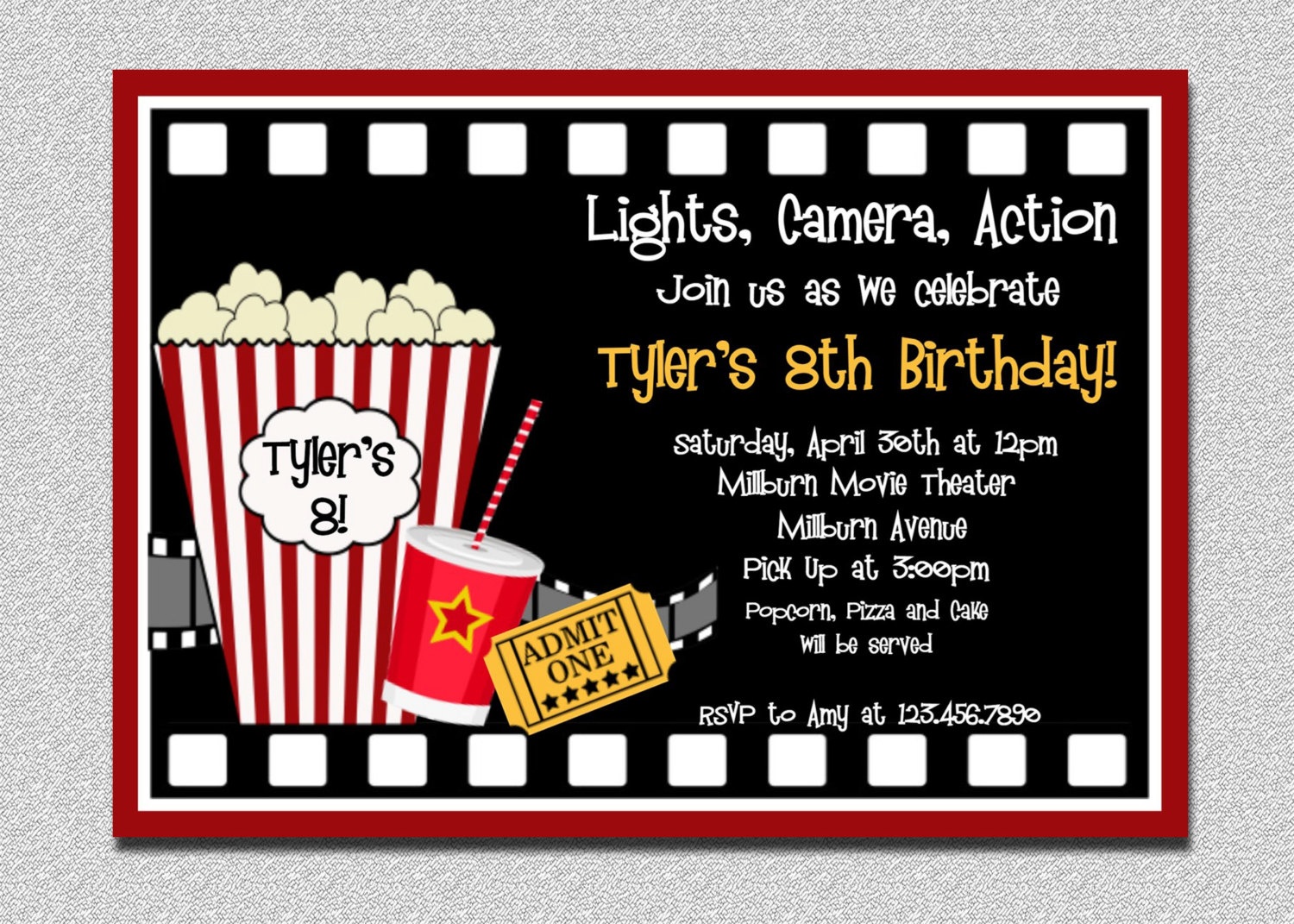 Movie Themed Party Invitations - Party Invitation Collection - Free Printable Movie Themed Invitations