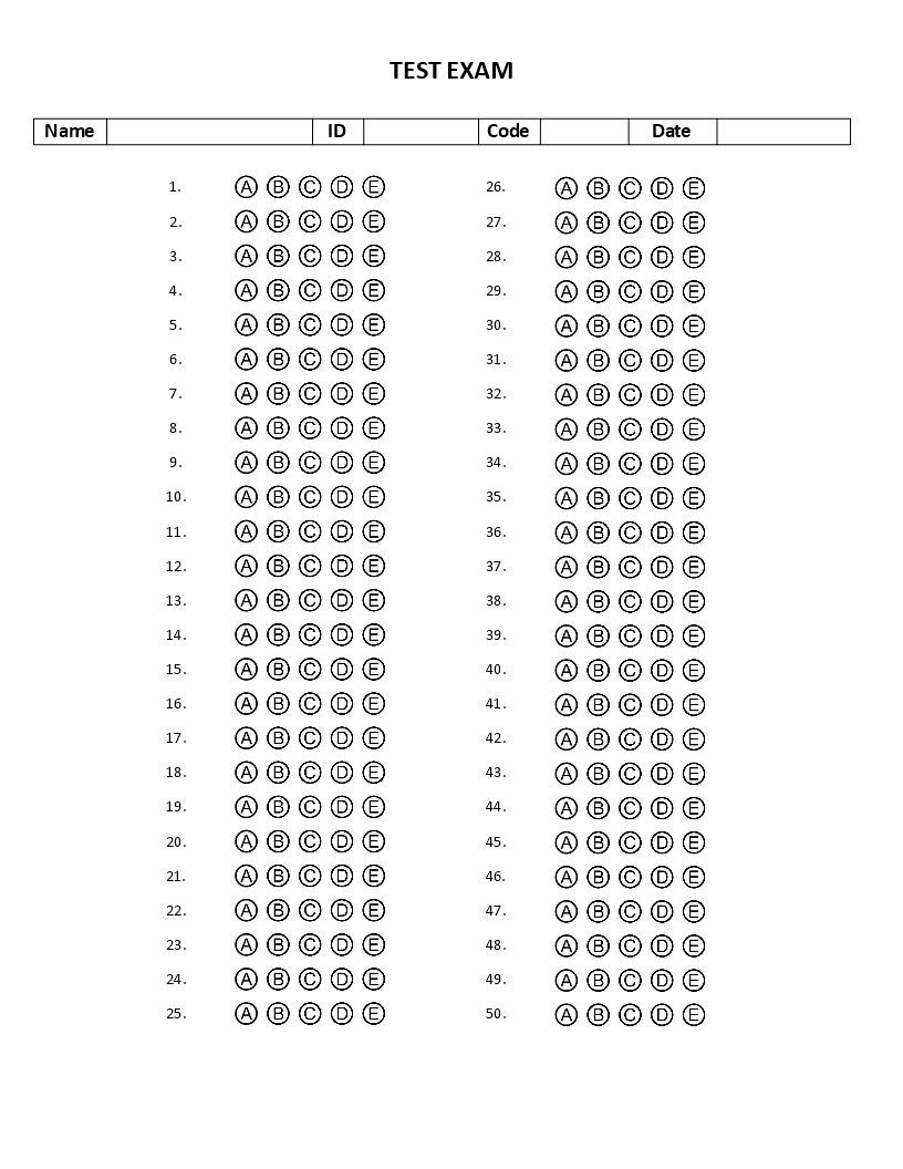 Multiple Choice Quiz Template - Download This Free Printable - Create A Printable Quiz Free