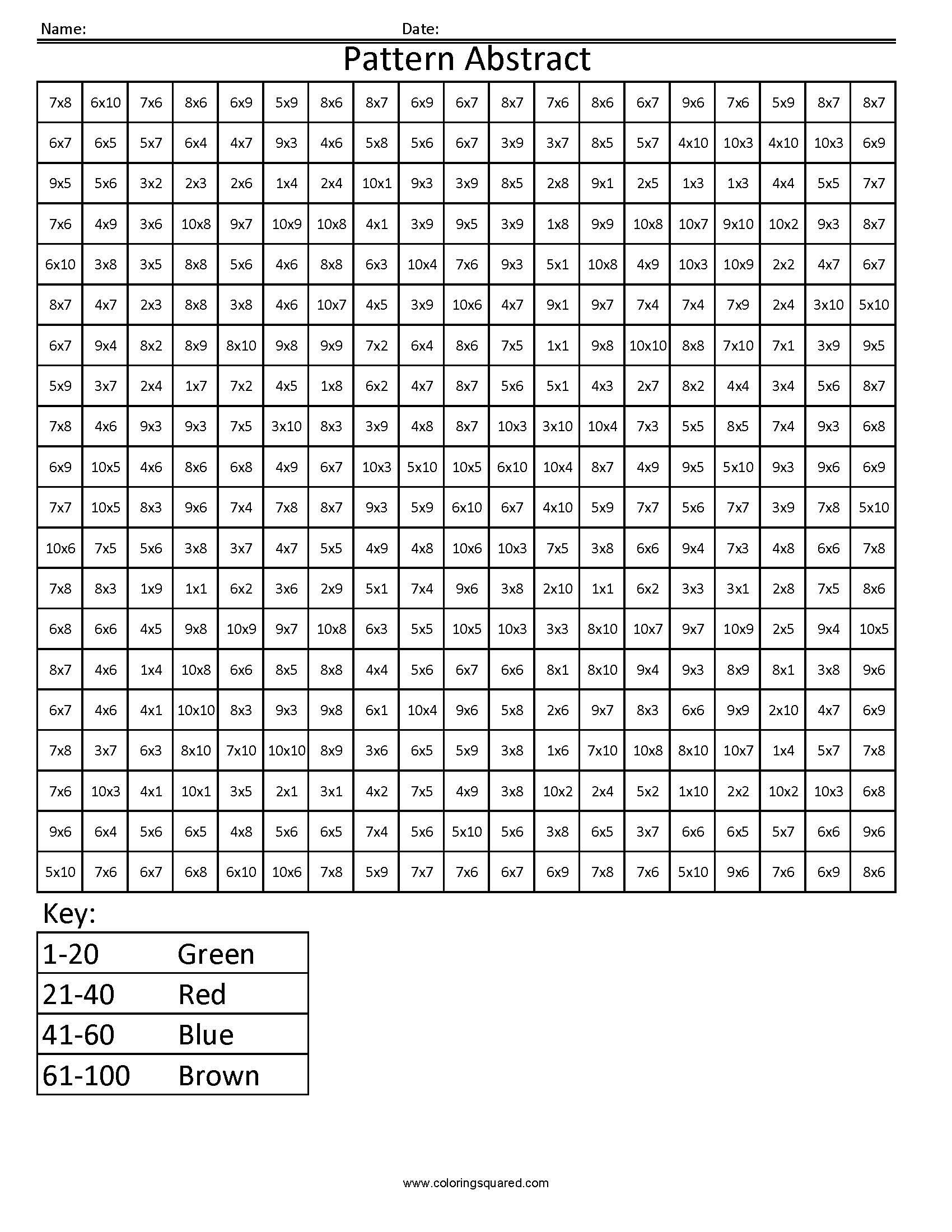 Free Printable Multiplication Color By Number Free Printable