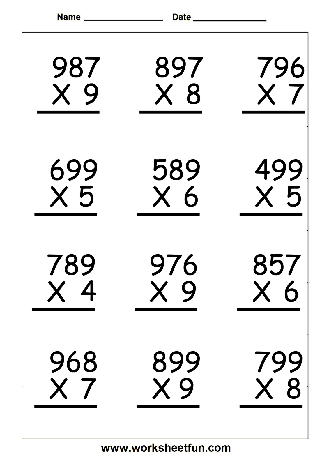 Multiplication Worksheets For 5Th Grade | Worksheetfun - Free - Free Printable Worksheets For 5Th Grade