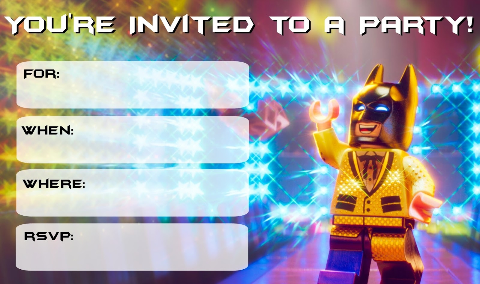 Musings Of An Average Mom: Lego Batman Movie Party Invitations - Lego Batman Party Invitations Free Printable