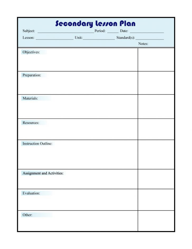 Free Printable Daily Lesson Plan Template