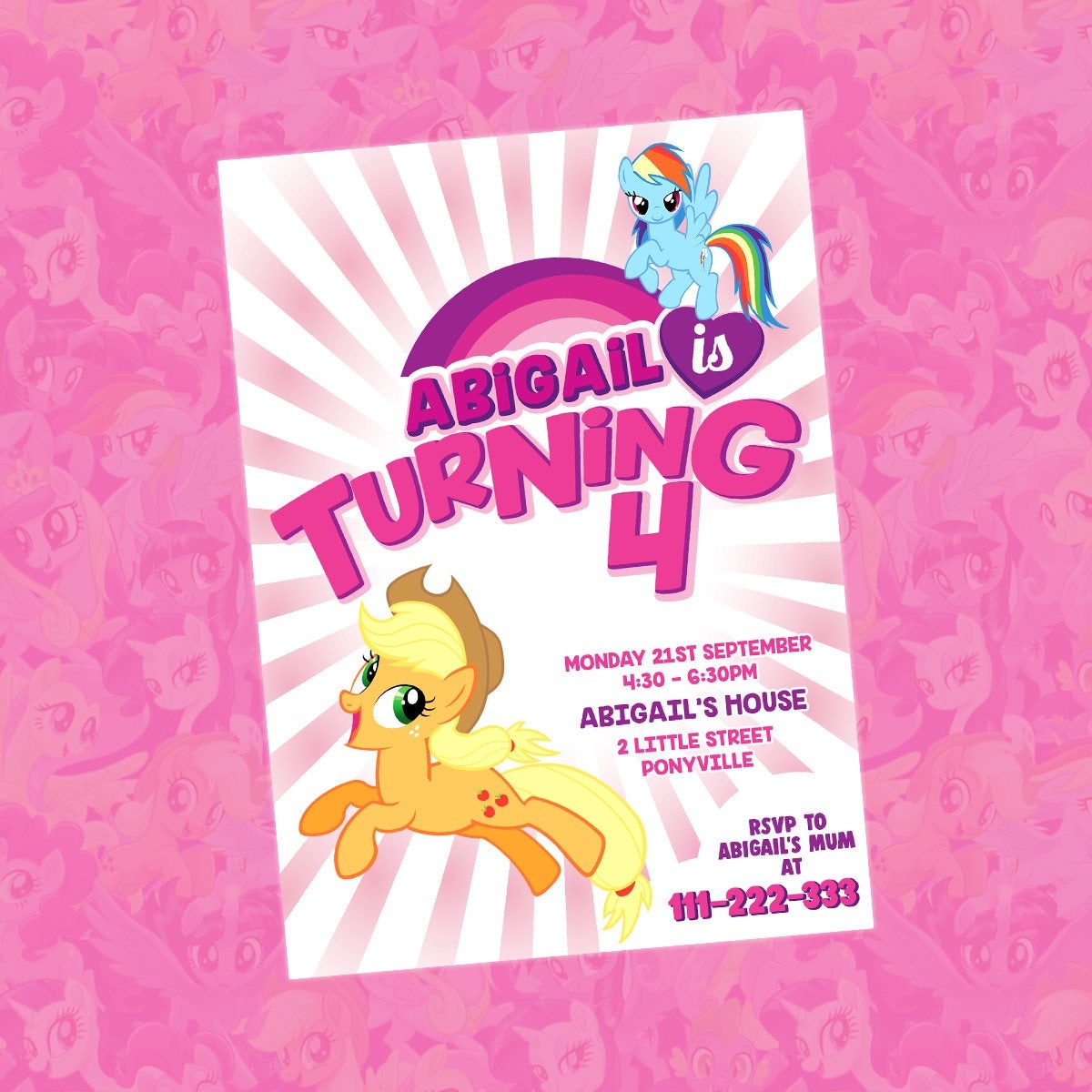 My Little Pony Invitation My Little Pony Birthday Invitation | Etsy - Free Printable My Little Pony Thank You Cards