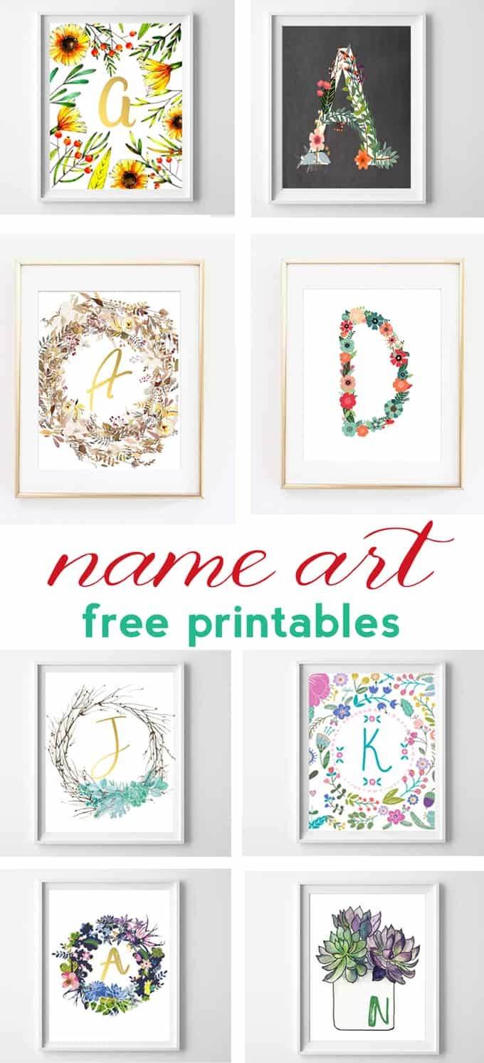 Name Art And Alphabet Printables {Free Printable Art} - Free Name Printables