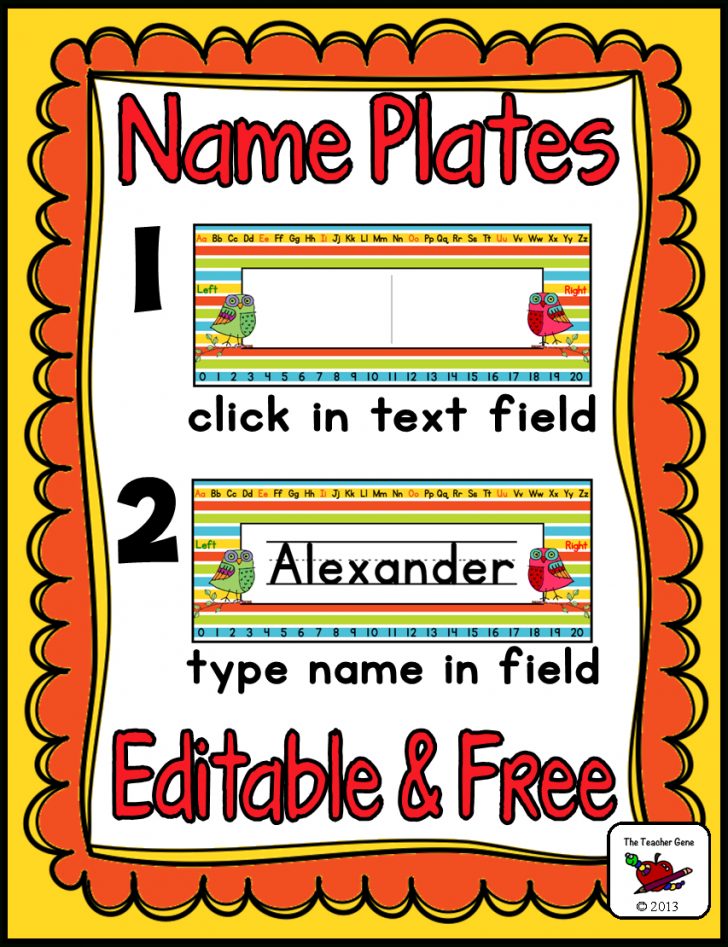 Free Printable Desk Name Plates For Students