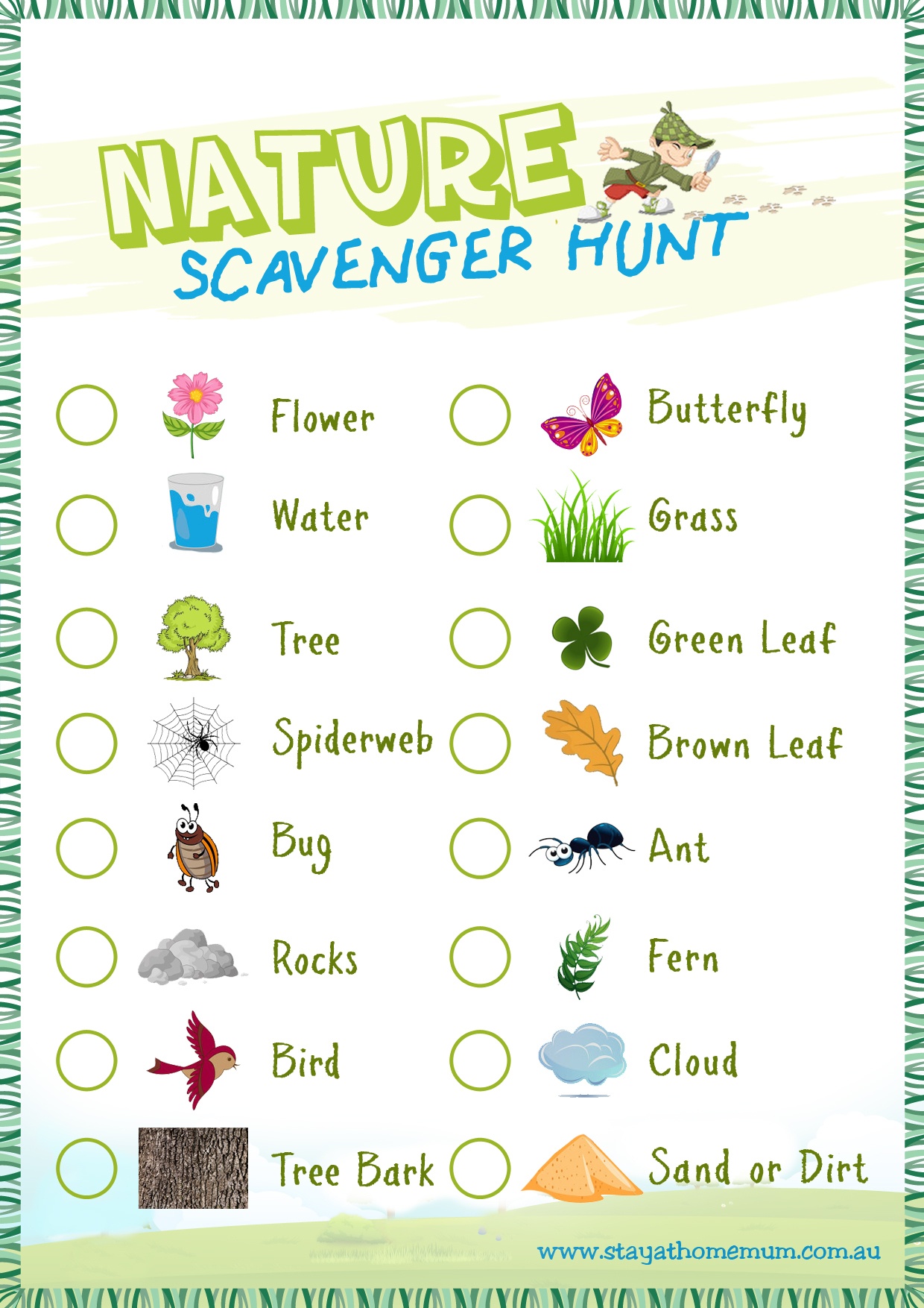 Free Nature Scavenger Hunt List {W/free Printable!} Edventures Free