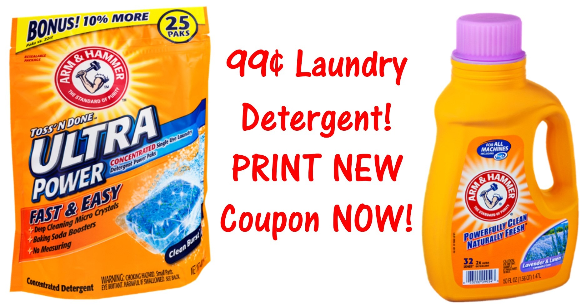 New Arm &amp;amp; Hammer Printable Coupons = $0.99 Laundry Detergent! - Free Printable Arm And Hammer Coupons