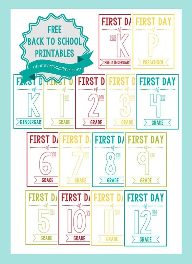 New Back To School Printable Signs - I Heart Nap Time - Free Printable Back To School