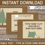 New Large Printable Camping Party Signs And Backdrops   Free Printable Camping Signs