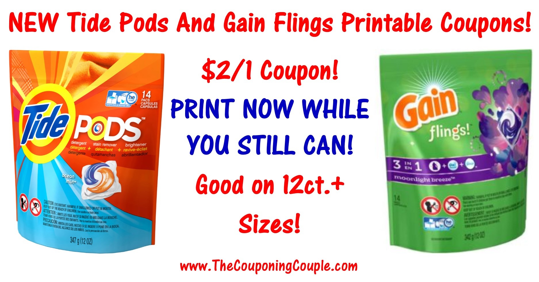 New Tide Pods Printable Coupon &amp; Gain Flings Printable - Tide Coupons Free Printable