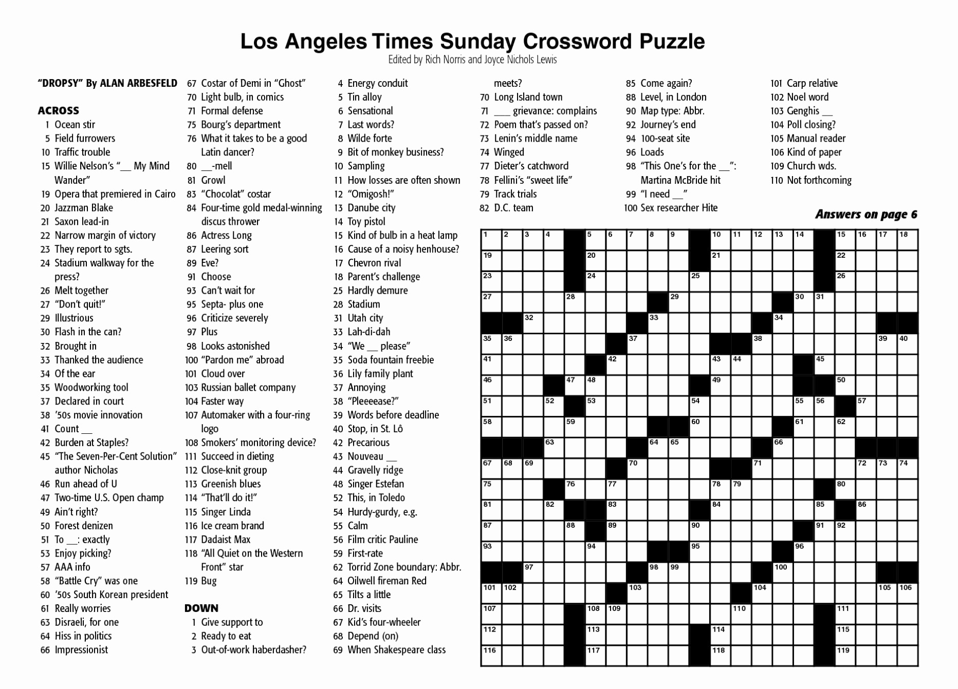 New York Times Sunday Crossword Printable – Rtrs.online - Free Printable Ny Times Crossword Puzzles