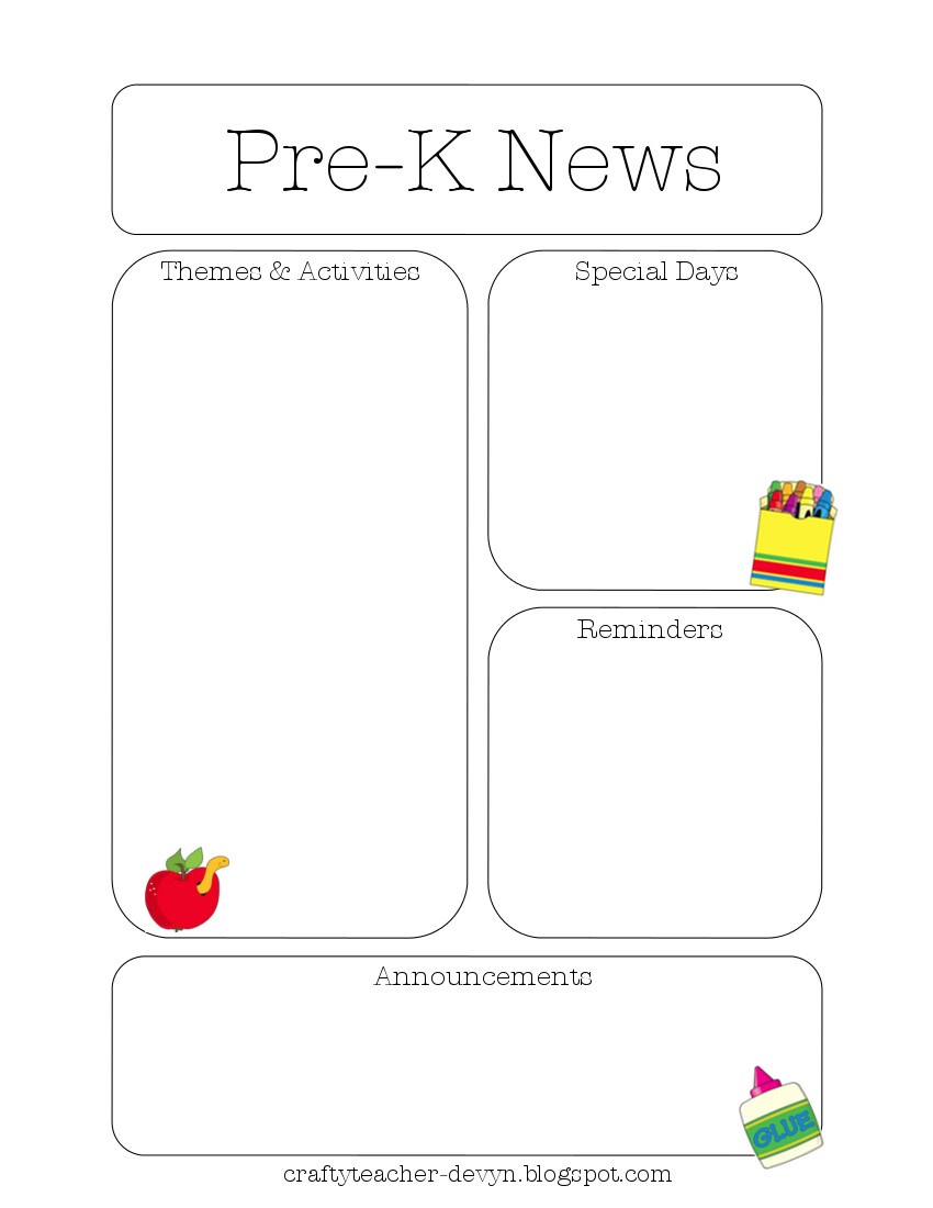 Newsletter Templates - Free Printable Preschool Newsletter Templates