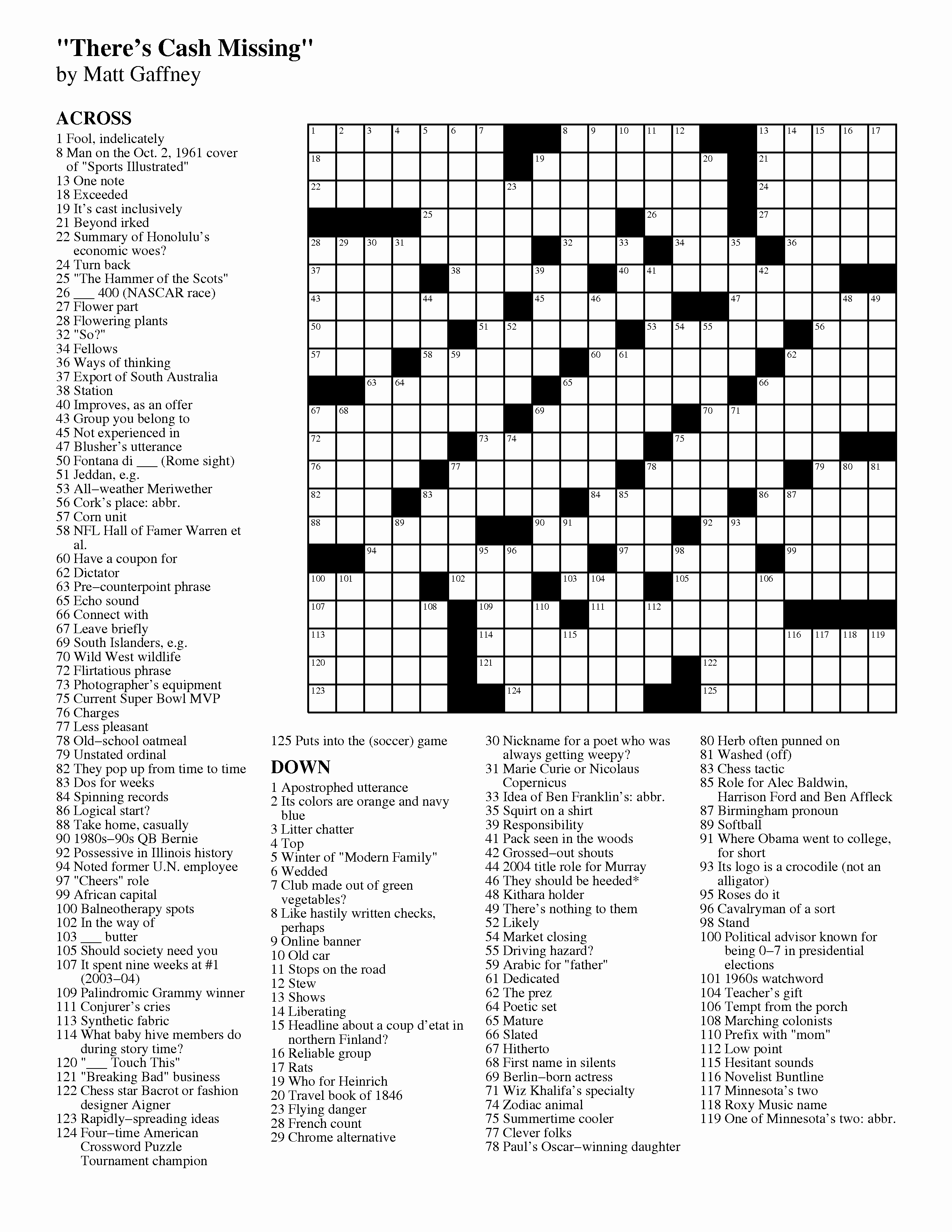Newspaper Printable Crossword Puzzles - Masterprintable - Free Printable Ny Times Crossword Puzzles
