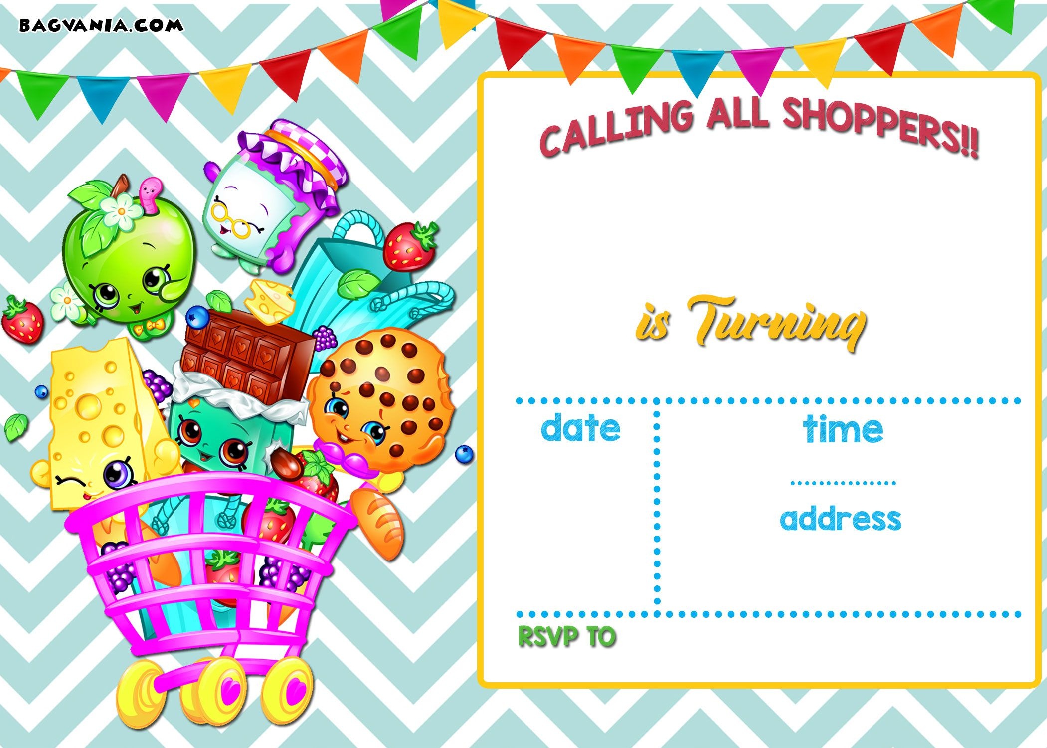 Nice Calling All Shoppers! Here Are Free Blank Shopkins Invitation - Free Printable Shopkins Invitations