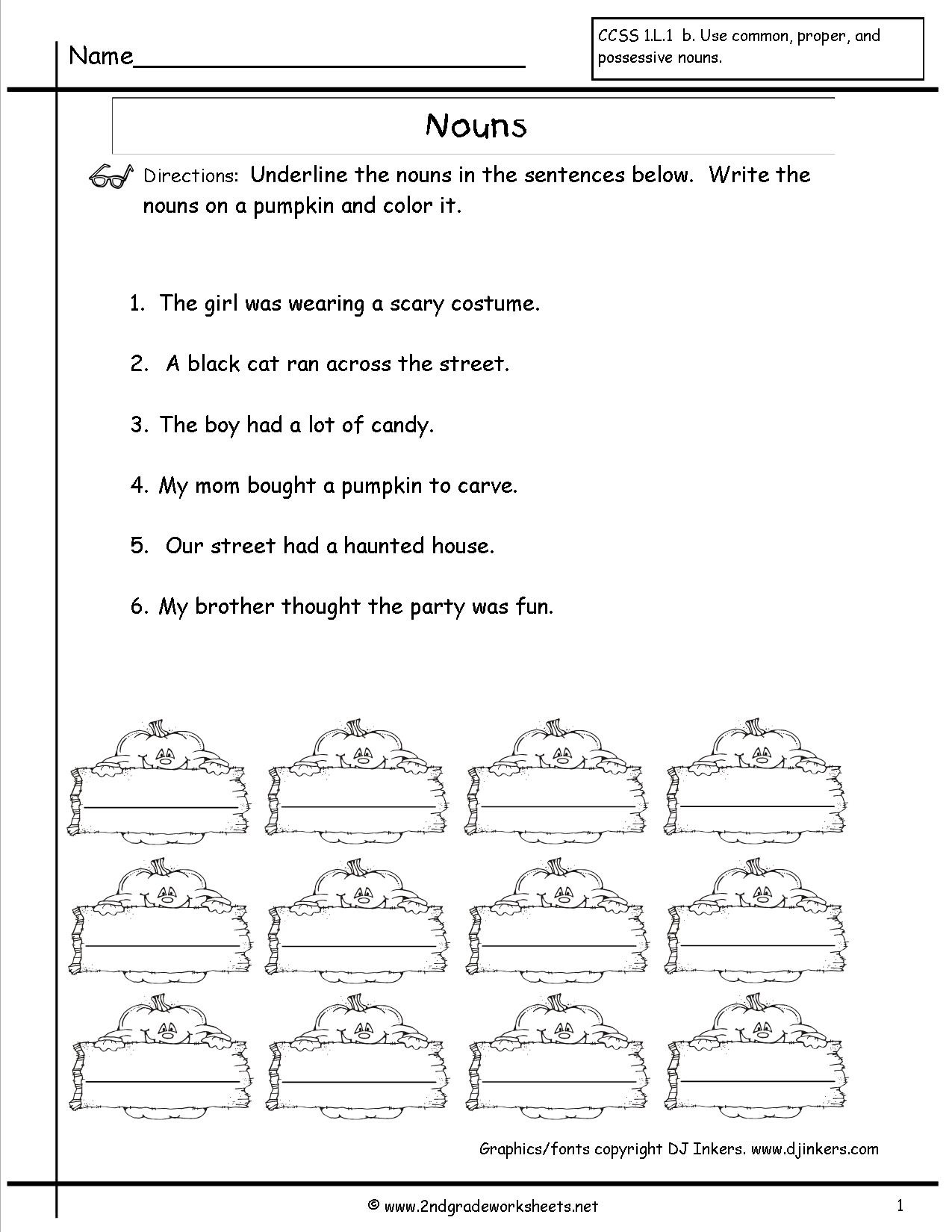 Noun Case Printable Worksheets