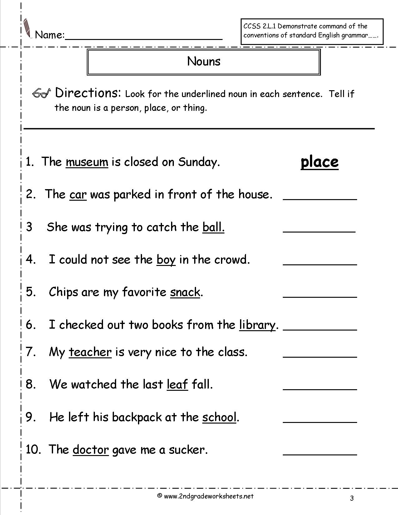 Nouns Worksheets And Printouts - Free Noun Printables