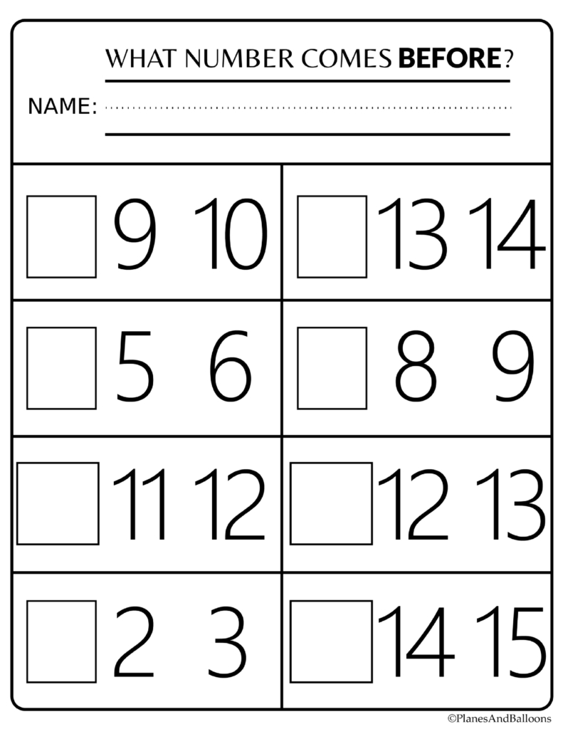 Number Order Kindergarten Free Printable Worksheets: Numbers 1-20 - Free Printable Activities