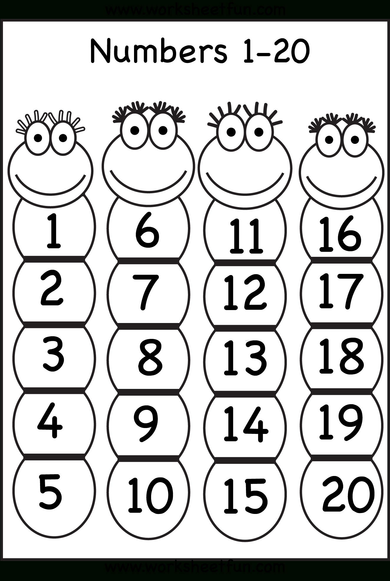 Numbers 1-20 | Printable Worksheets | Numbers Preschool, Preschool - Free Printable Numbers 1 20