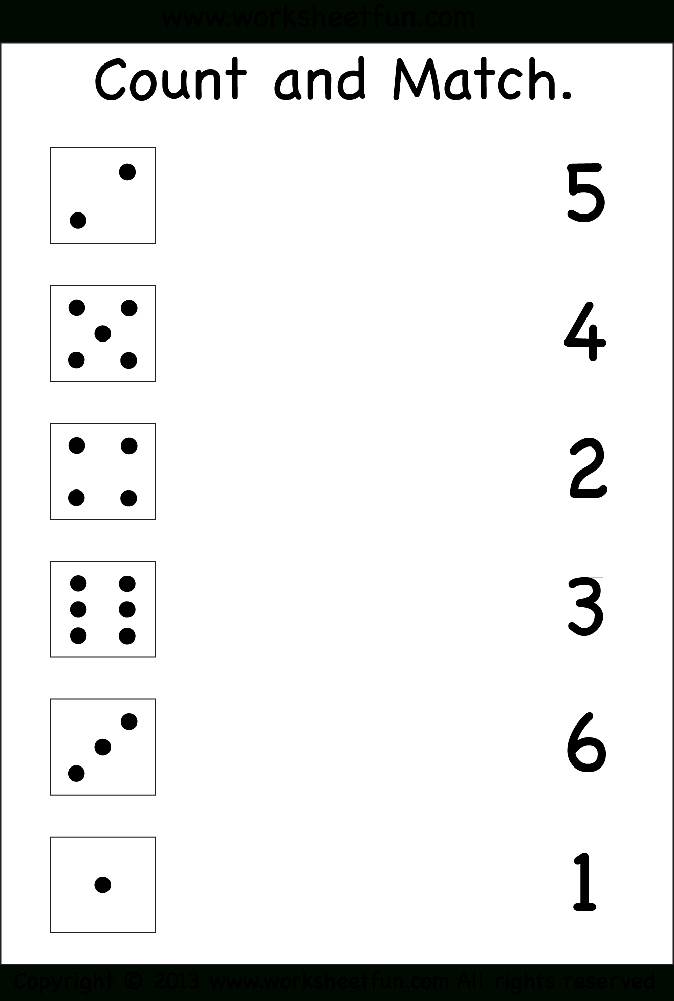 Numbers – Count And Match / Free Printable Worksheets – Worksheetfun - Www Free Printable Worksheets