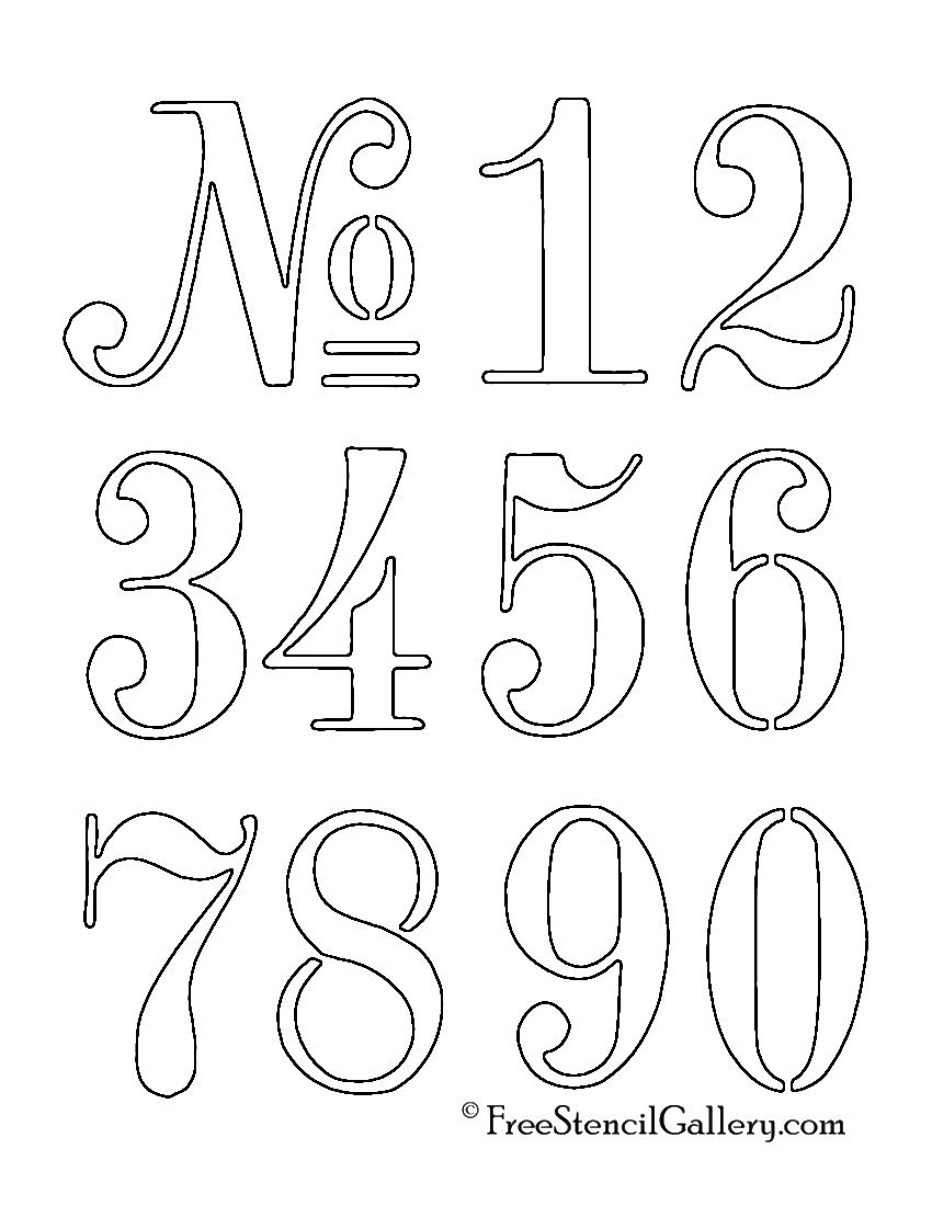 Fancy Number Stencil Image