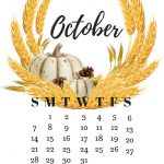 October 2018 Calendar And Free Fall Printables | Home Chic Club   Free October Printables