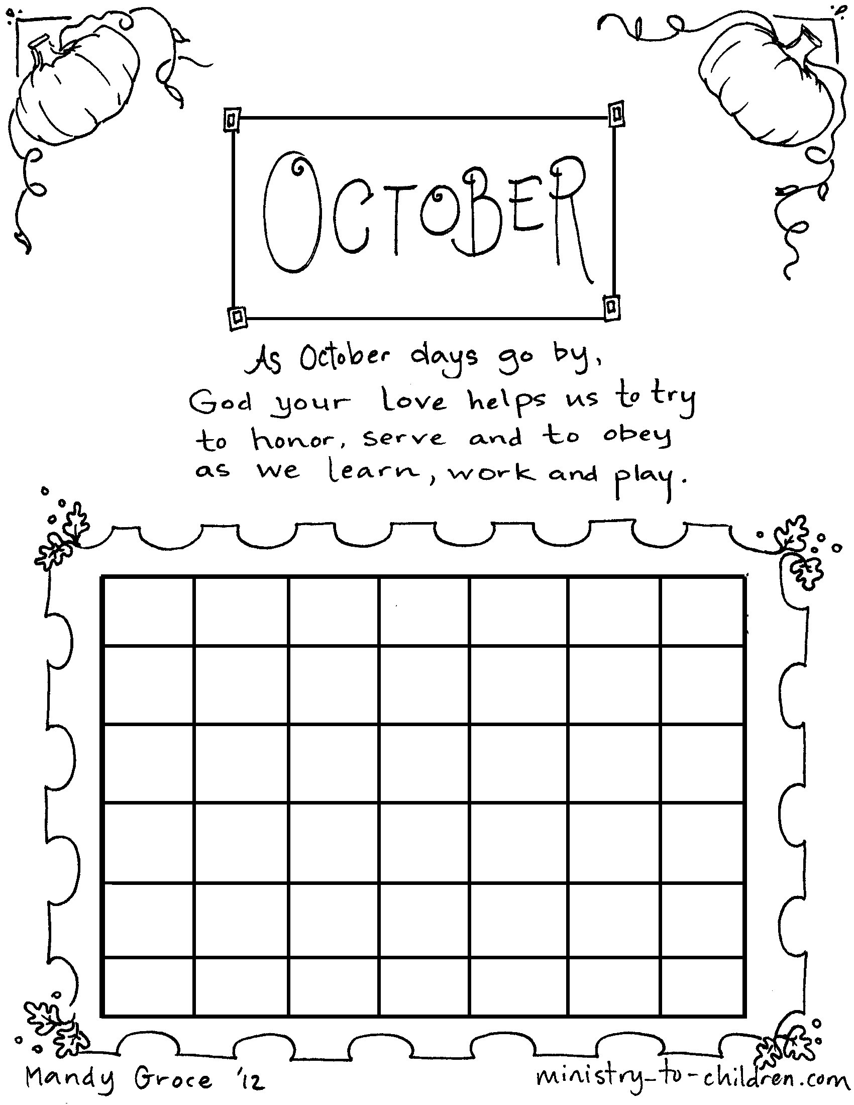 October Coloring Pagesnumber Worksheets Math Color To Print Book Free
