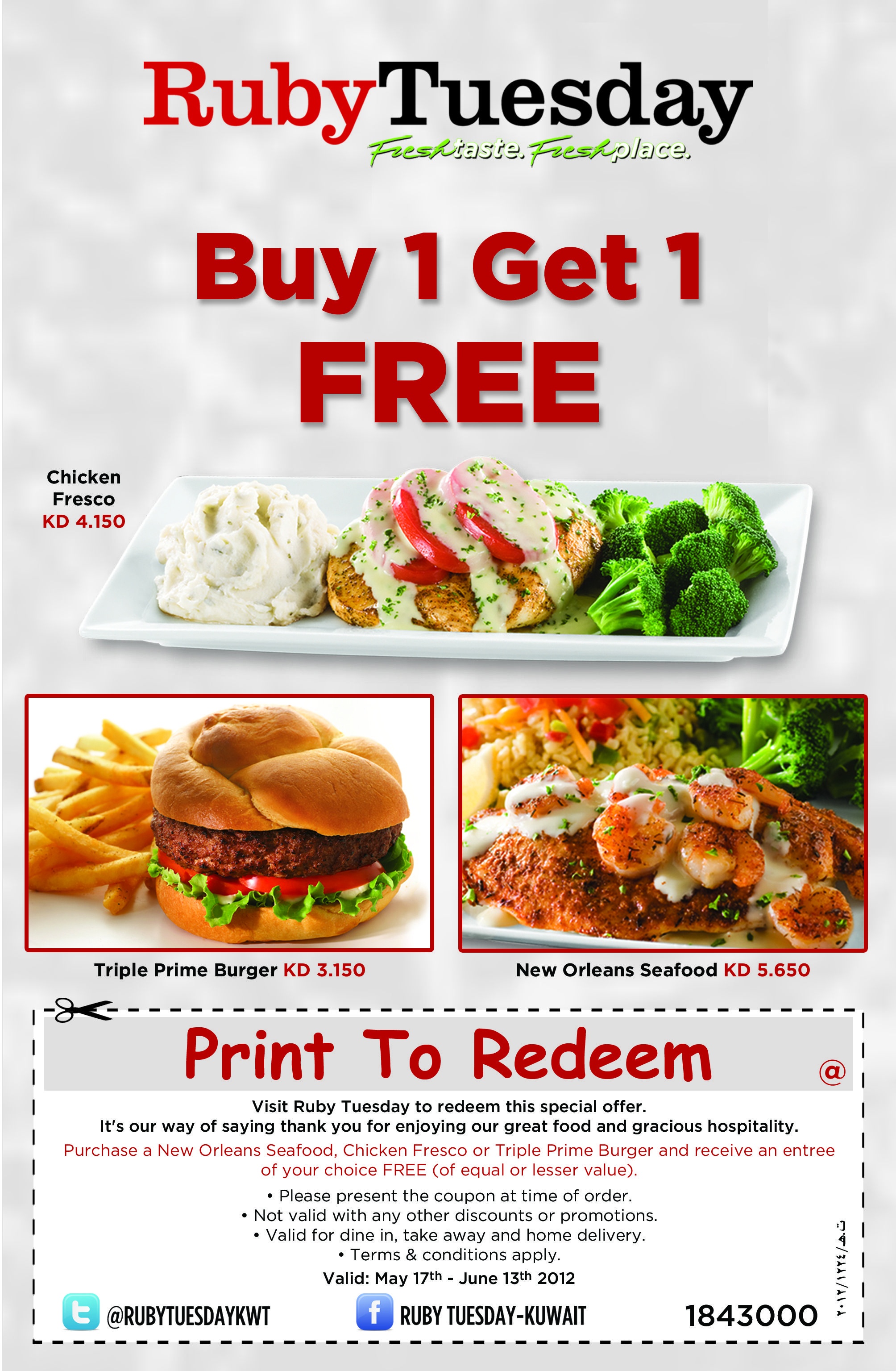 Online Ruby Tuesday Coupon Codes For July | Printable Coupon - Ruby Tuesday Printable Coupons Buy One Get One Free