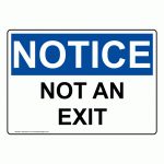 Osha Notice Not An Exit Sign One 5010 Enter / Exit   Free Printable Not An Exit Sign