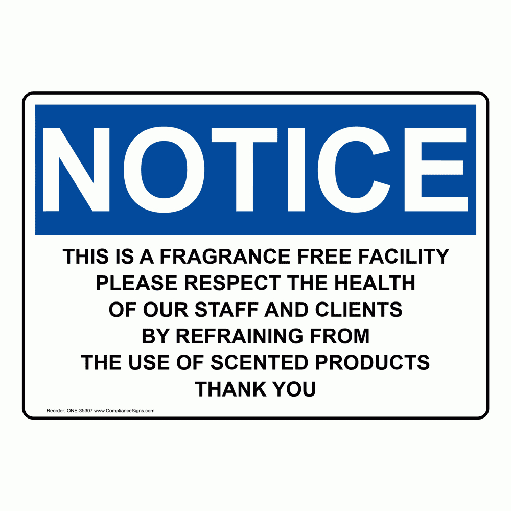 Free Printable Fragrance Free Signs Free Printable