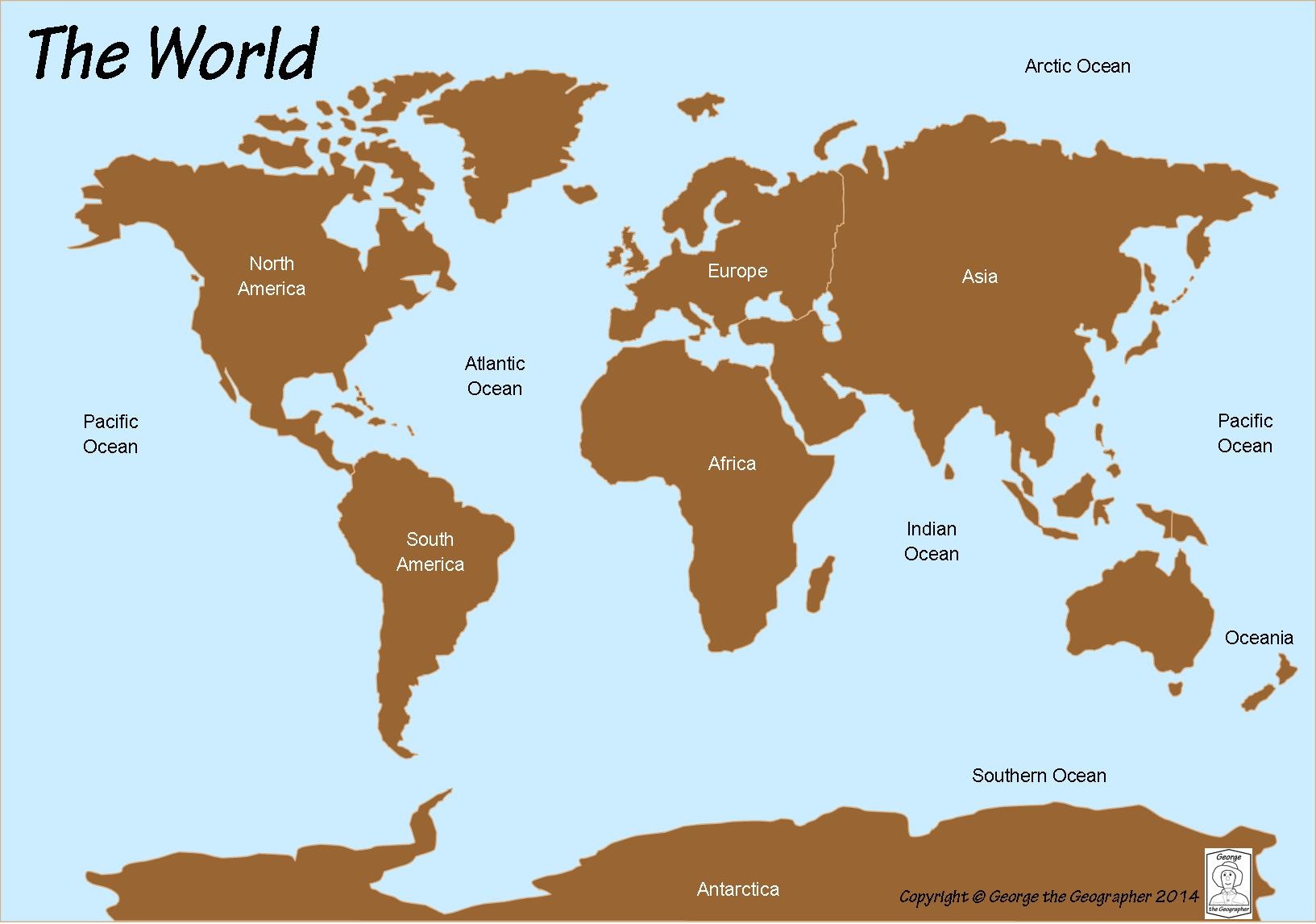 Outline Base Maps - Free Printable Continent Map